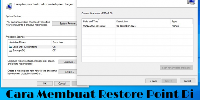 Cara Membuat Restore Point Windows 10