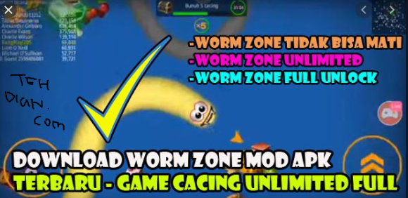 Download Worms Zone Mod APK Kebal Unlimited Money