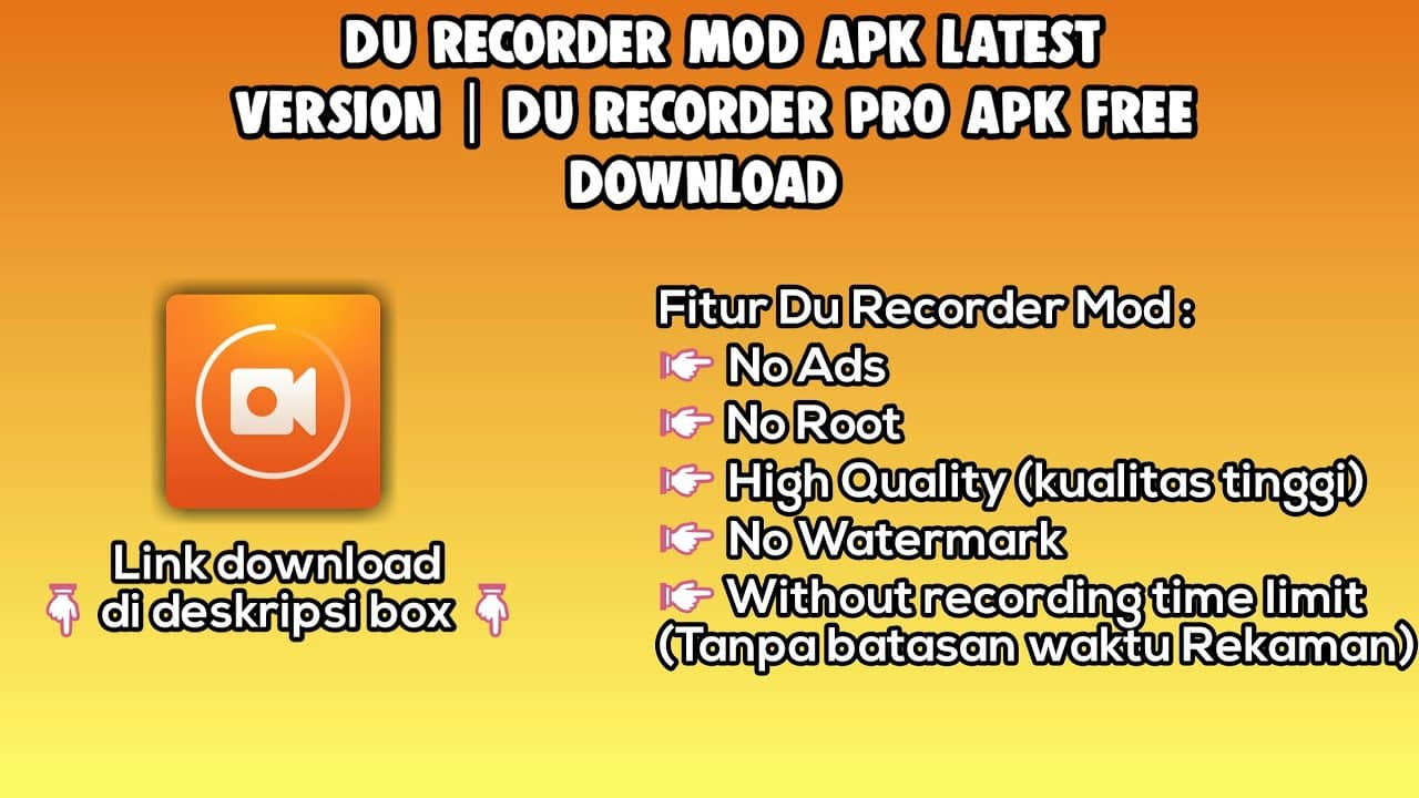 Download DU Recorder Pro Apk No Watermark Terbaru